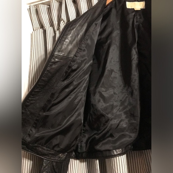 Michael Kors- Genuine Black Leather Jacket - Picture 7 of 16